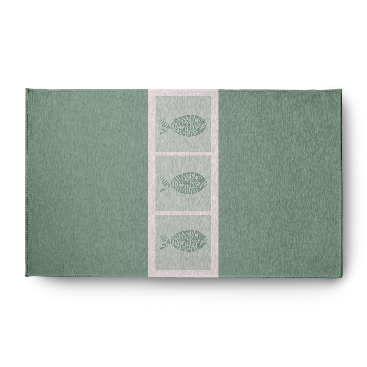 Simply Daisy 3' x 5' Fish Chips Nautical Chenille Rug, Sage