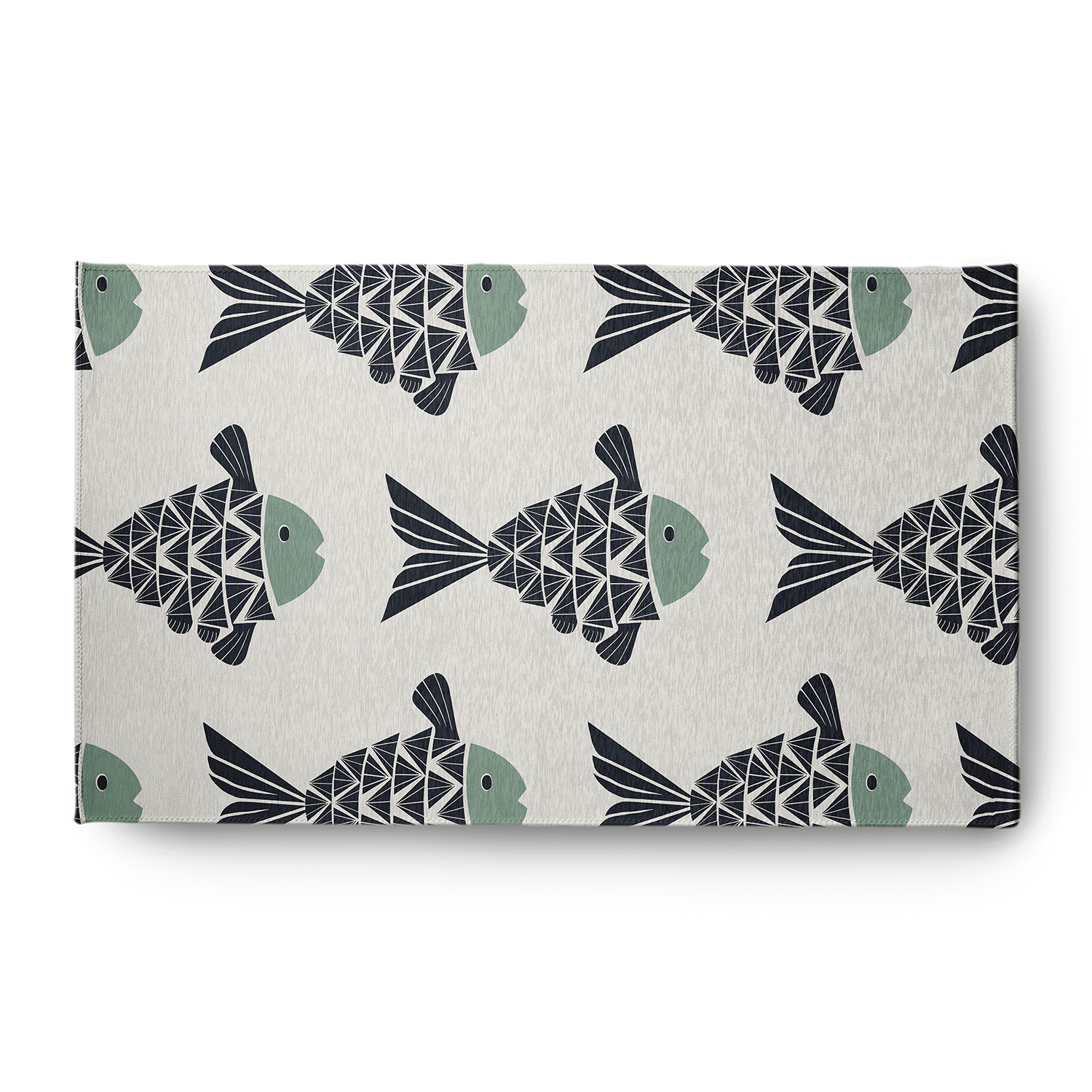 Simply Daisy 3' x 5' Fish Tales Nautical Chenille Rug, Sage
