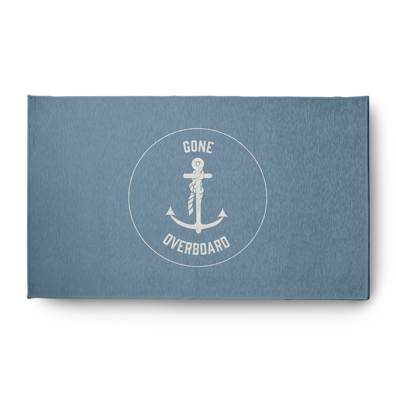 Simply Daisy 3' x 5' Gone Forever Overboard Nautical Chenille Rug, Dusty Smoke