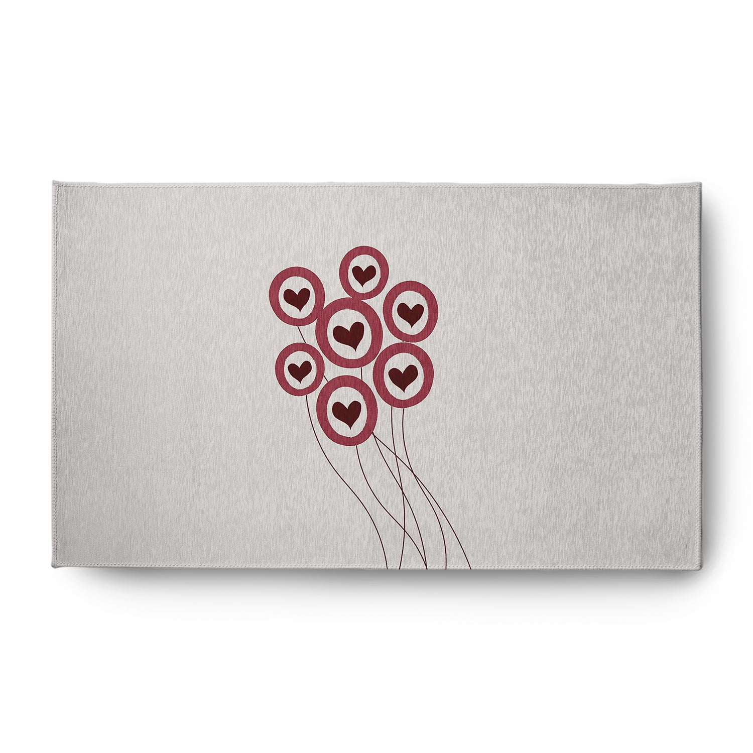 Simply Daisy 3' x 5' Gray Love is in the Air Valentines Chenille Indoor/Outdoor Rug