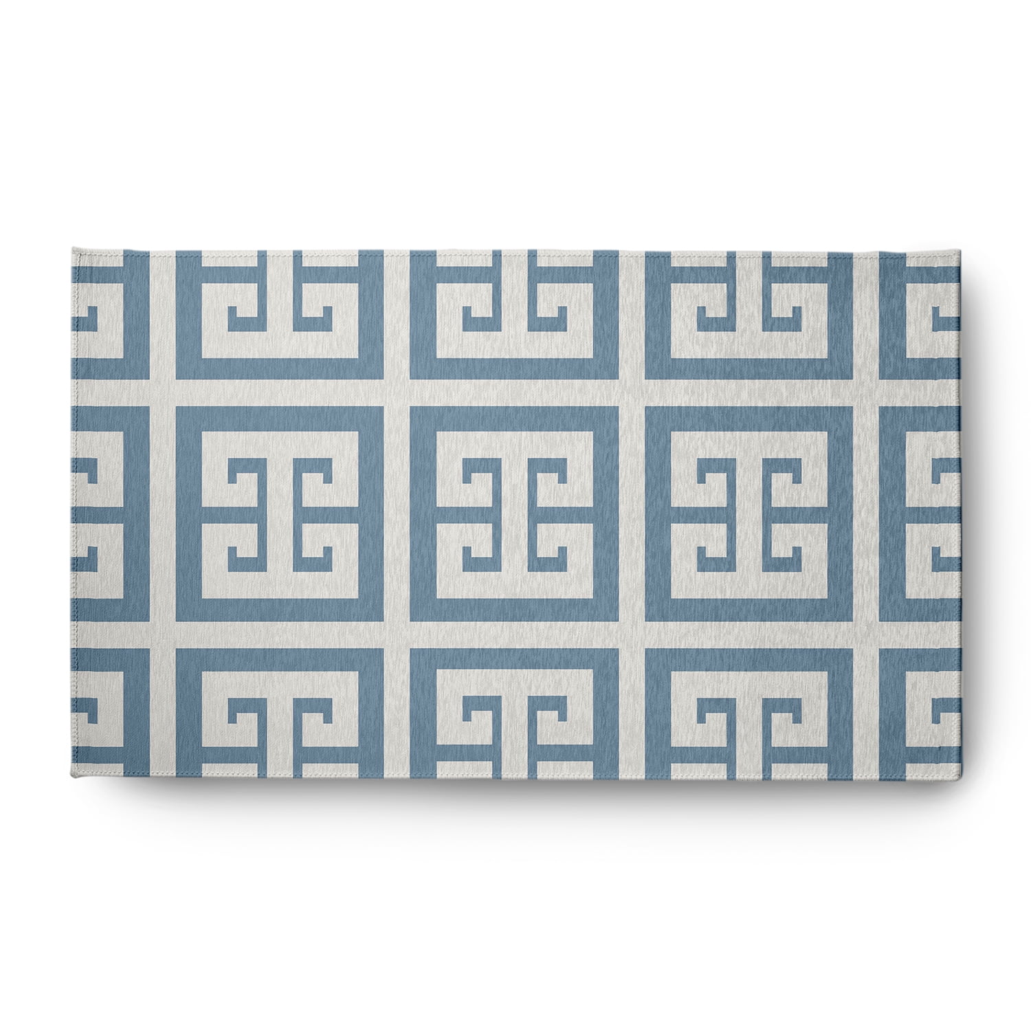 Simply Daisy 3' x 5' Greek Key Patterned Chenille Rug, Dusty Smoke