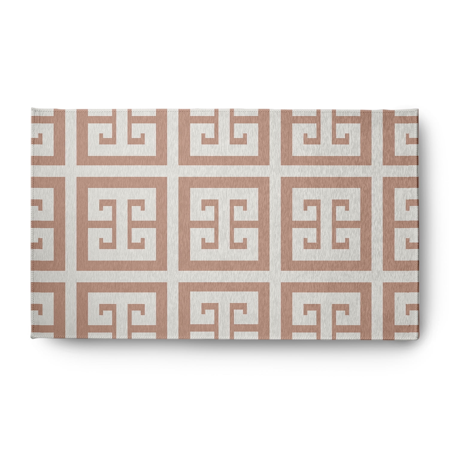 Simply Daisy 3' x 5' Greek Key Patterned Chenille Rug, Mauve