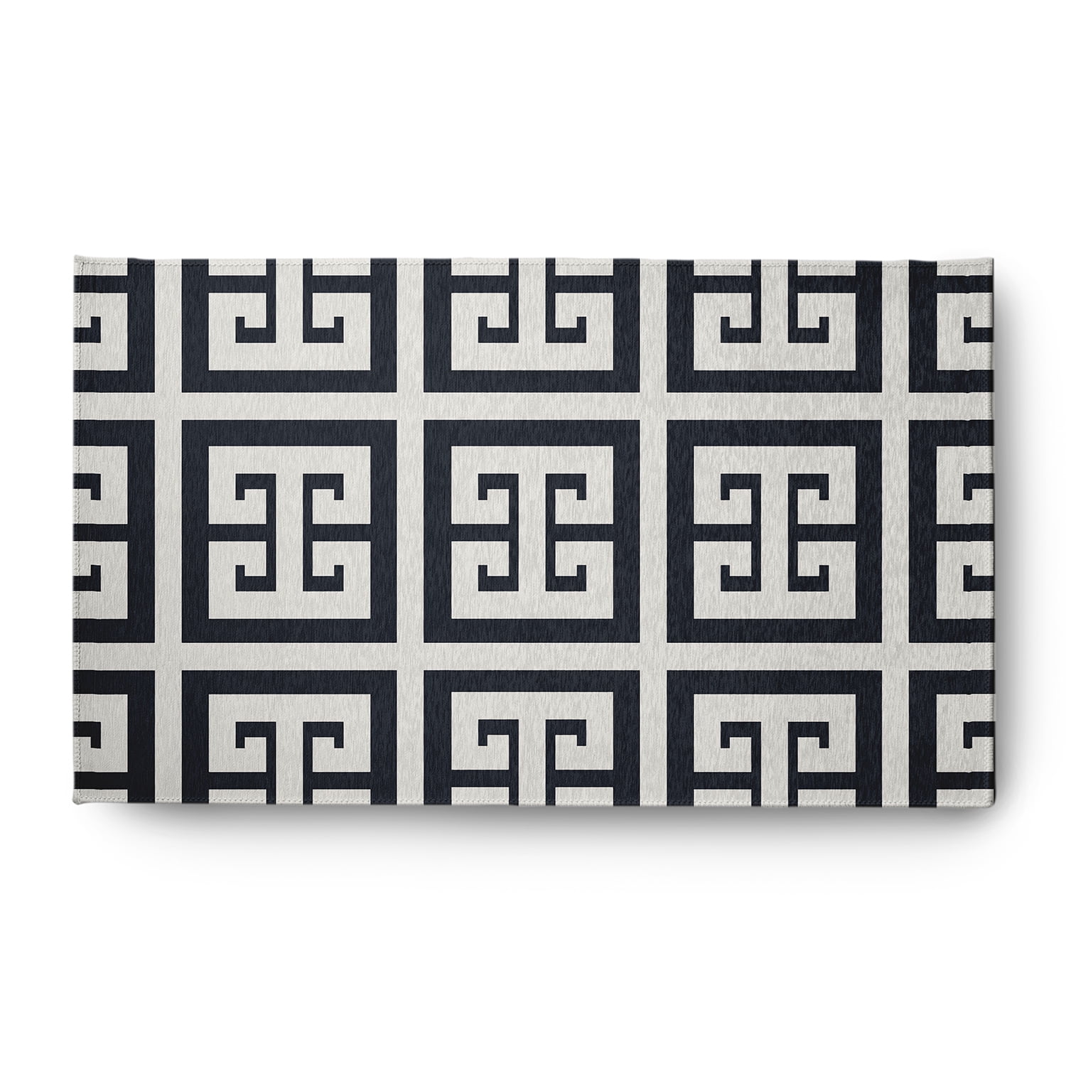 Simply Daisy 3' x 5' Greek Key Patterned Chenille Rug, Shark Blue
