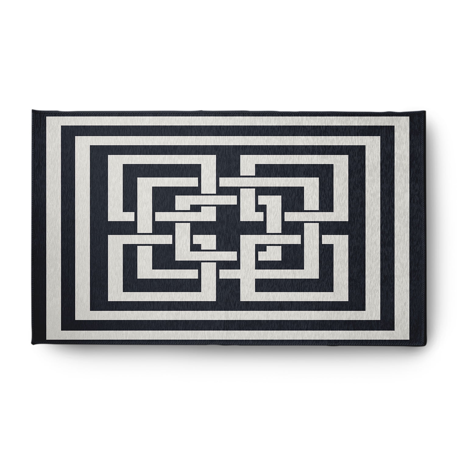 Simply Daisy 3' x 5' Greek New Key Nautical Chenille Rug, Shark Blue