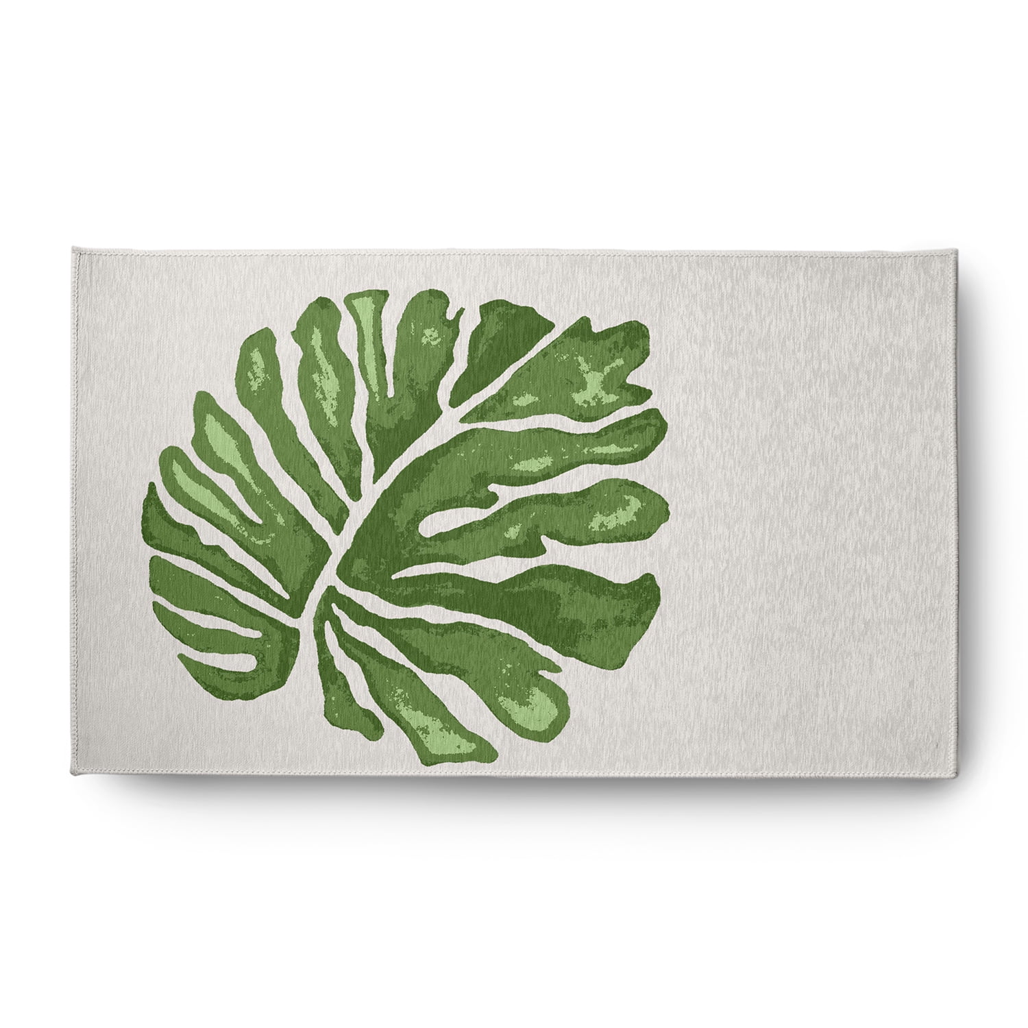 Simply Daisy 3' x 5' Green Big Leaf Spring Chenille Indoor/Outdoor Rug