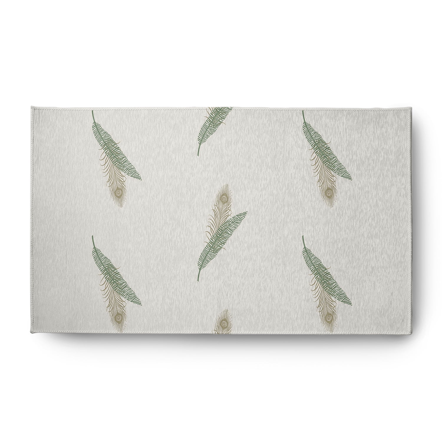 Simply Daisy 3' x 5' Green Feather Stripe Spring Chenille Indoor/Outdoor Rug