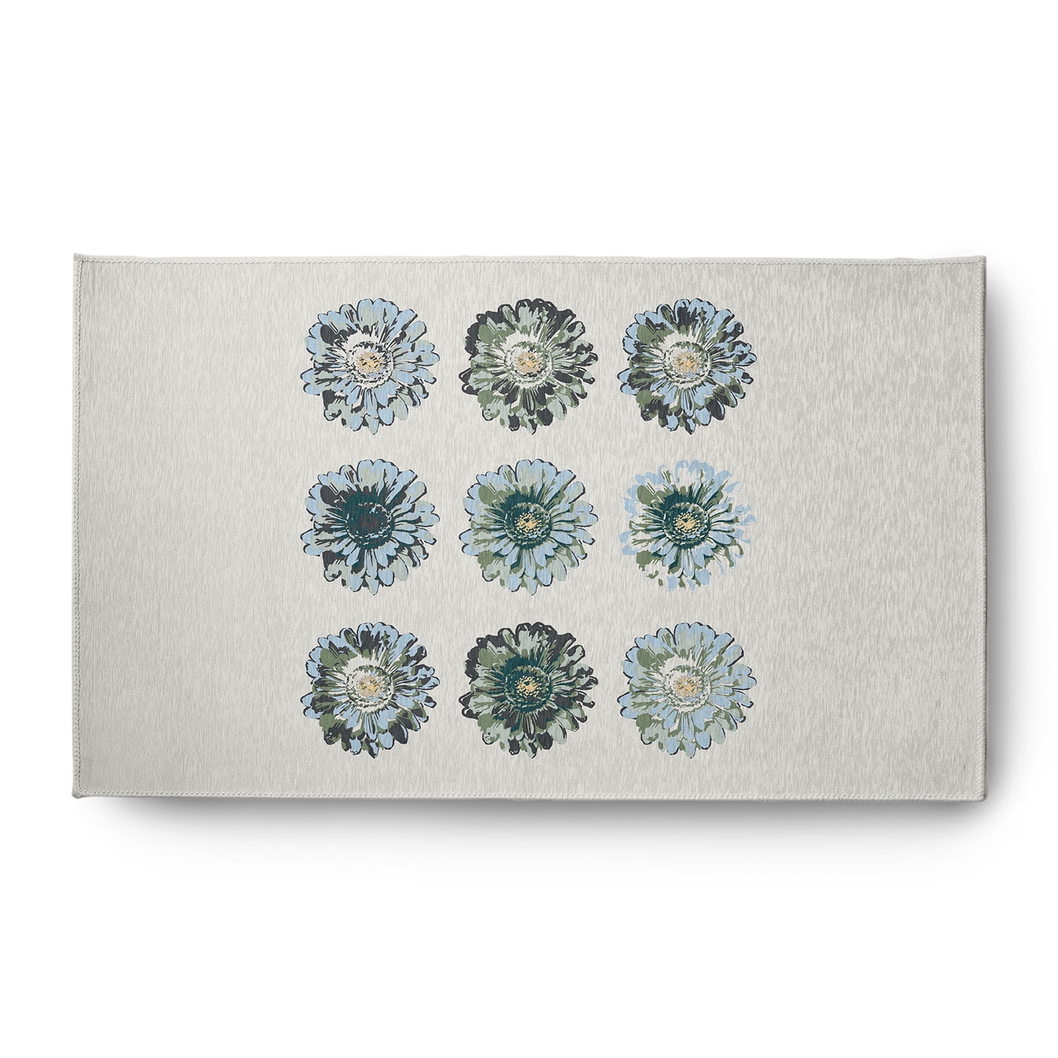 Simply Daisy 3' x 5' Green Gypsy Floral Spring Chenille Indoor/Outdoor Rug