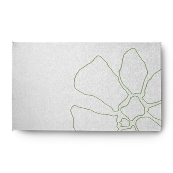 Simply Daisy 3' x 5' Green/White Petal Lines Spring Chenille Indoor/Outdoor Rug