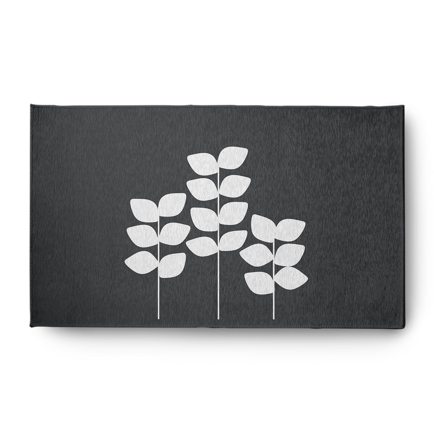Simply Daisy 3' x 5' Grey Simple Stems Spring Chenille Rug