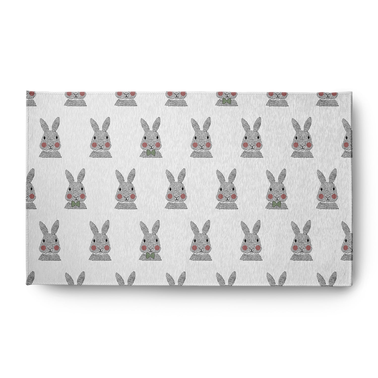 Simply Daisy 3' x 5' Laurel Tree Green Bunny Fluffle Easter Chenille Indoor/Outdoor Rug