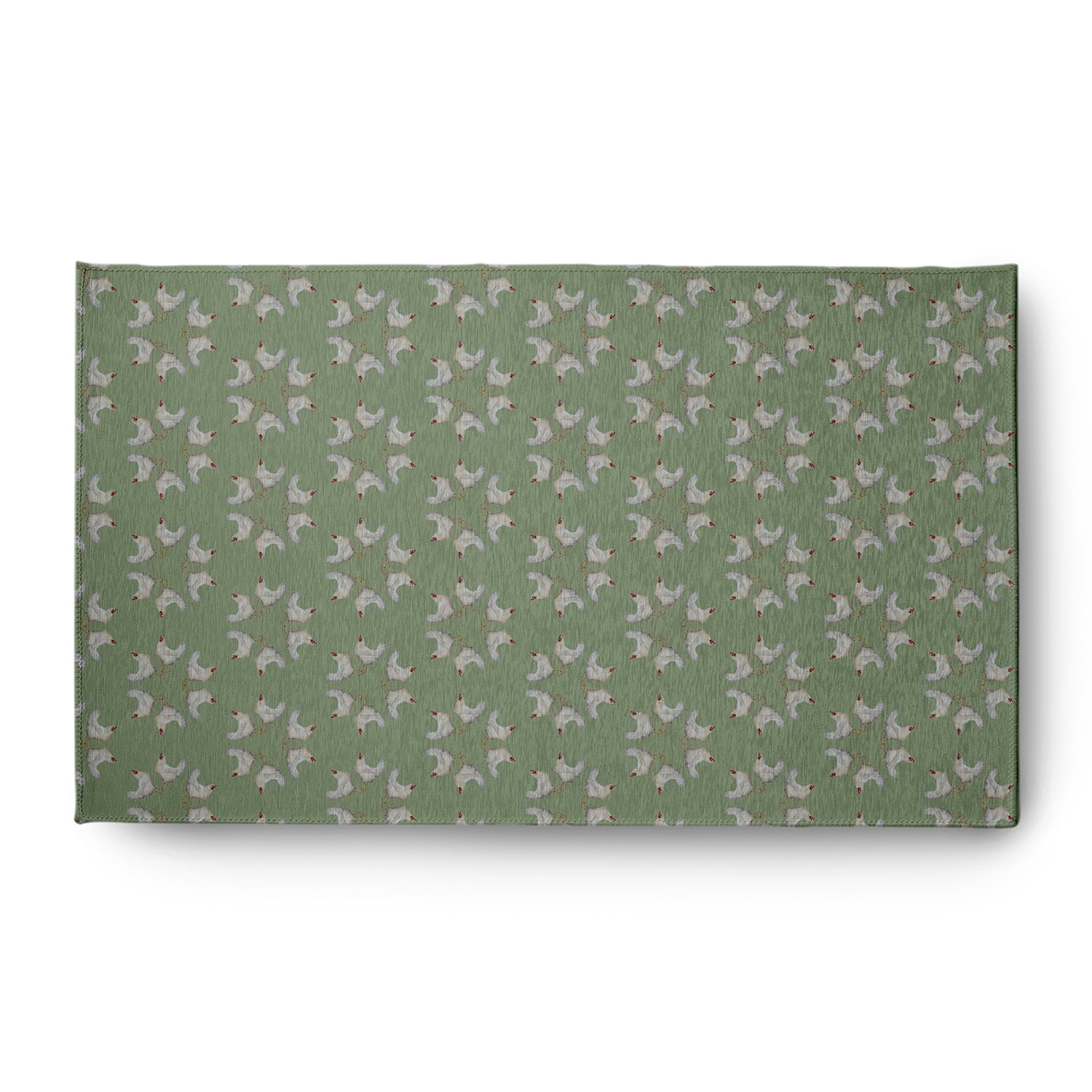 Simply Daisy 3' x 5' Laurel Tree Green Chickens-go-round Easter Chenille Indoor/Outdoor Rug