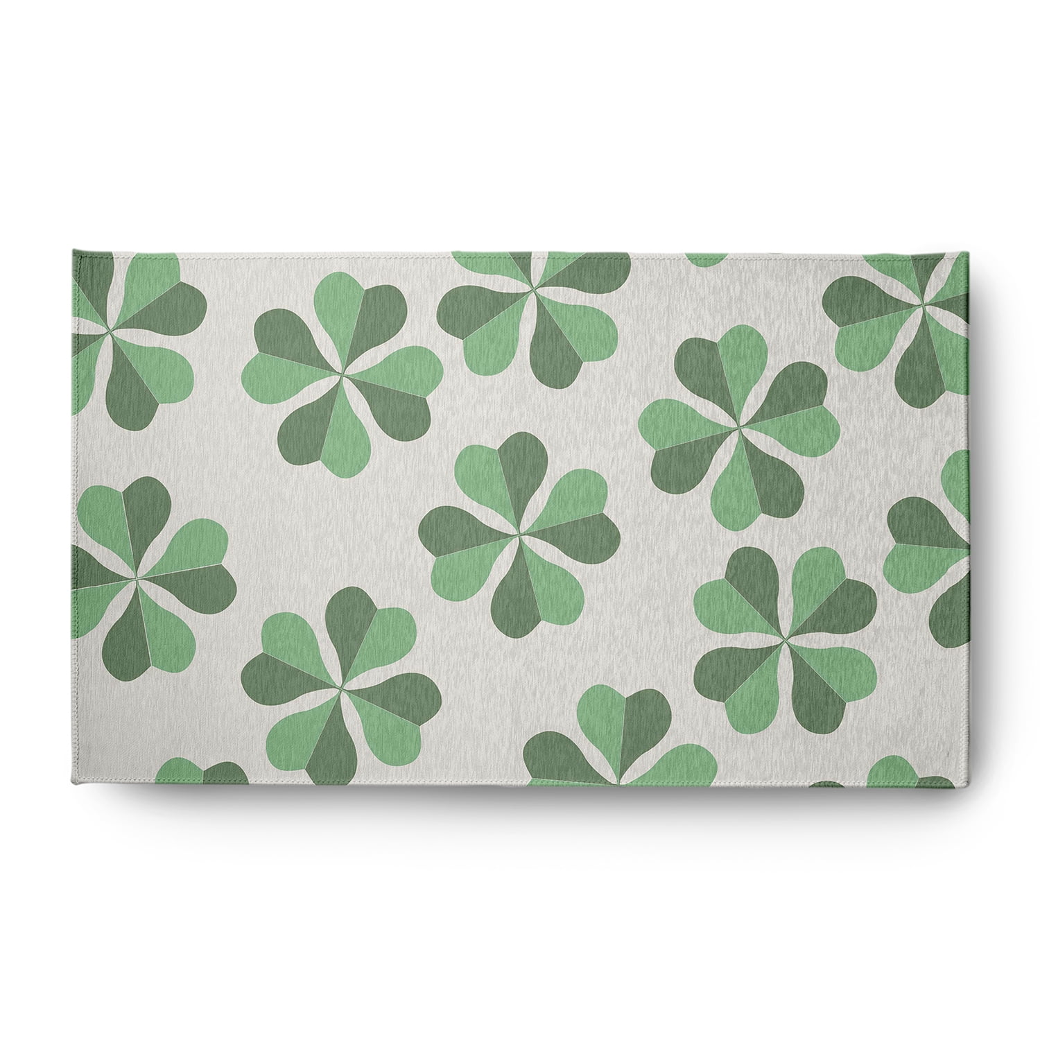 Simply Daisy 3' x 5' Laurel Tree Green Lucky Patch St. Patrick's Day Chenille Indoor/Outdoor Rug