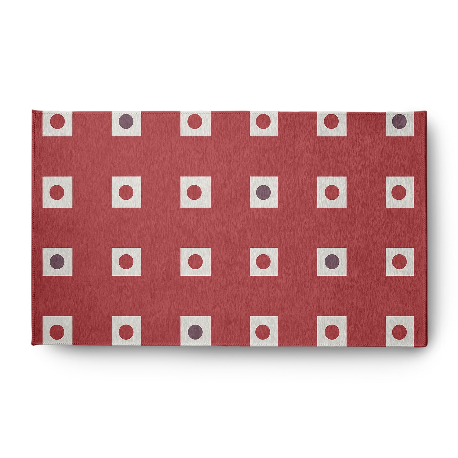 Simply Daisy 3' x 5' Li'l Boxes Chenille Rug, Ligonberry Red