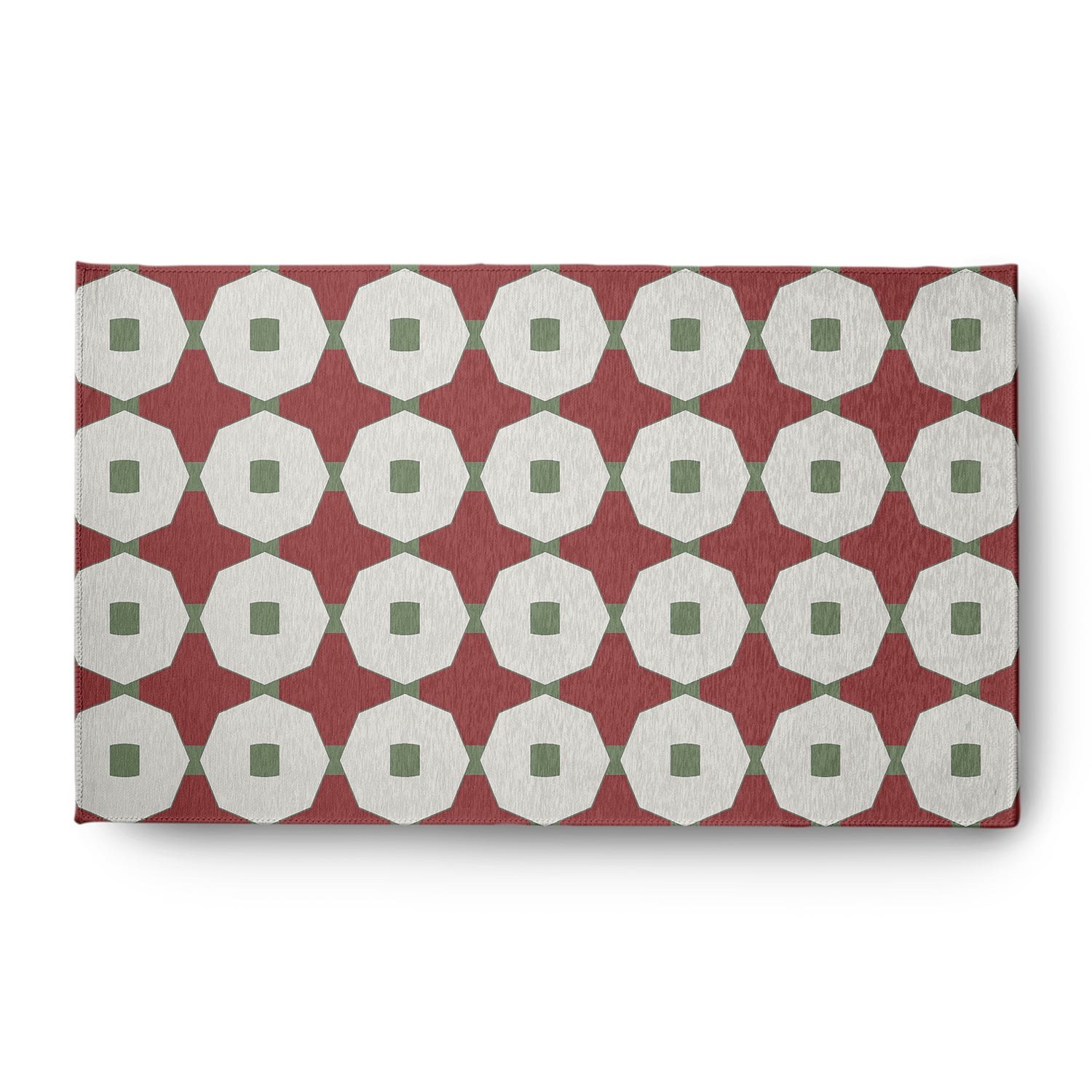 Simply Daisy 3' x 5' Ligonberry Red Button Up Spring Chenille Indoor/Outdoor Rug