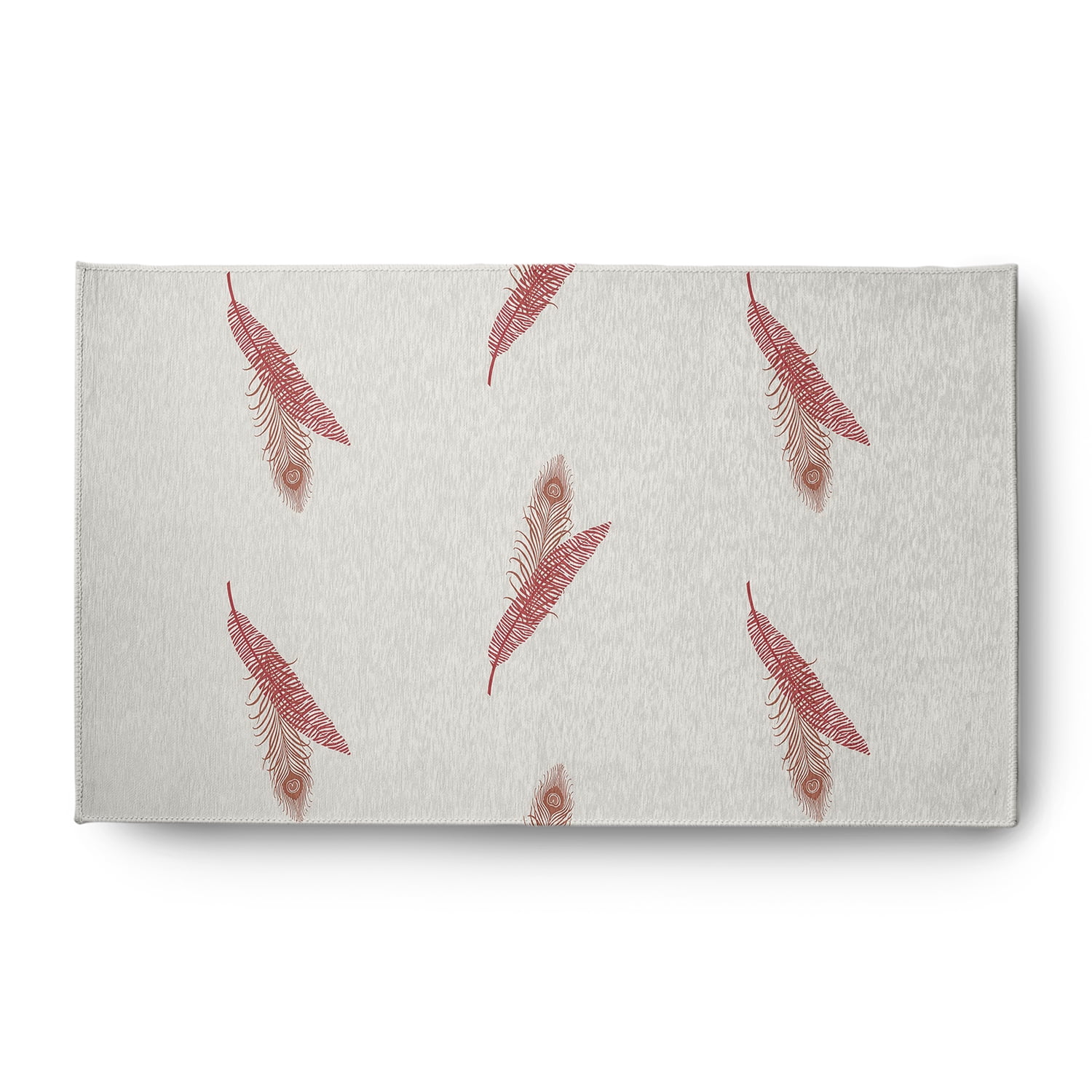 Simply Daisy 3' x 5' Ligonberry Red Feather Stripe Spring Chenille Indoor/Outdoor Rug
