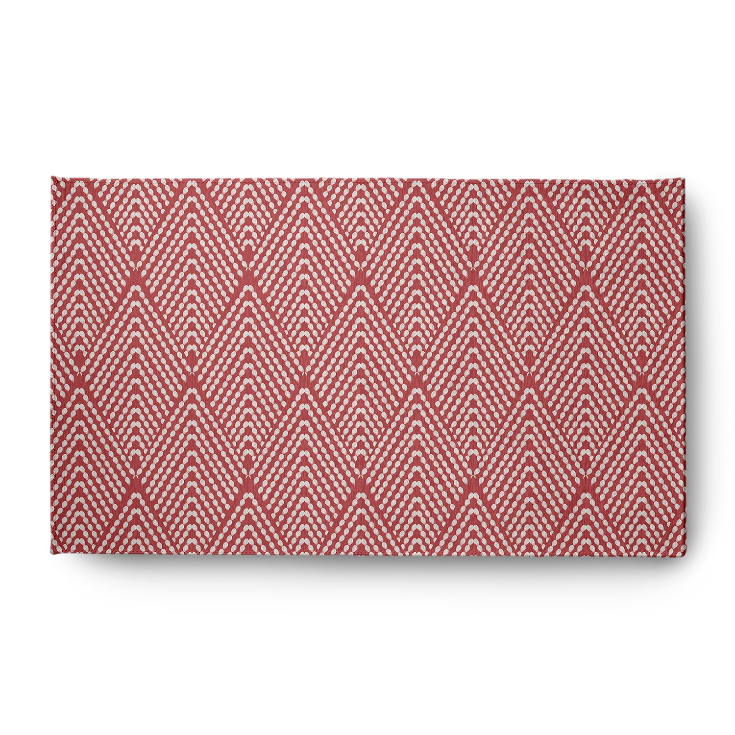 Simply Daisy 3' x 5' Ligonberry Red Lifeflor Diamond Spring Chenille Indoor/Outdoor Rug