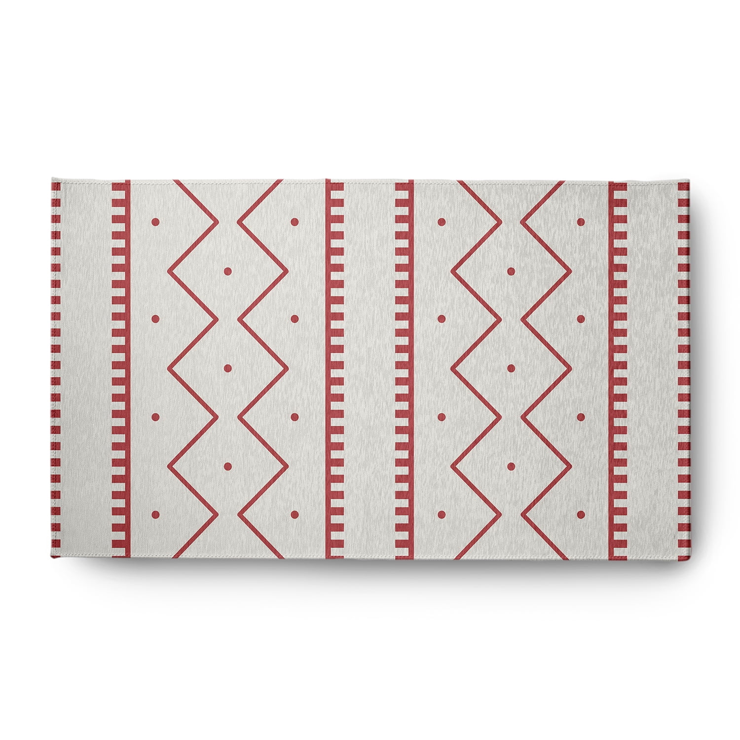 Simply Daisy 3' x 5' Ligonberry Red Mudcloth Spring Chenille Indoor/Outdoor Rug