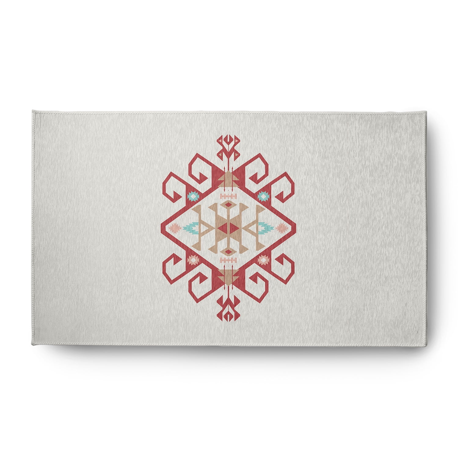 Simply Daisy 3' x 5' Ligonberry Red Southwest Medallion Spring Chenille Indoor/Outdoor Rug