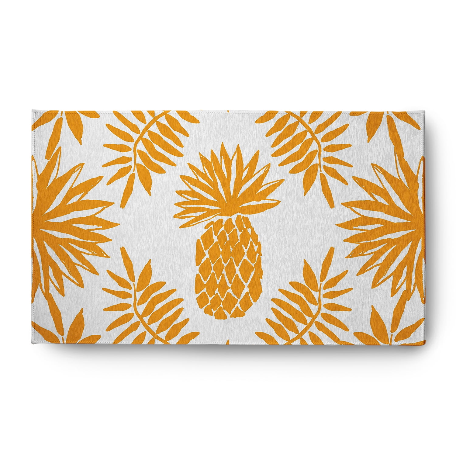 Simply Daisy 3' x 5' Mango Pineapple Leaves Spring Chenille Indoor/Outdoor Rug