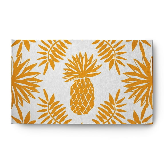 Simply Daisy 3' x 5' Mango Pineapple Leaves Spring Chenille Indoor/Outdoor Rug