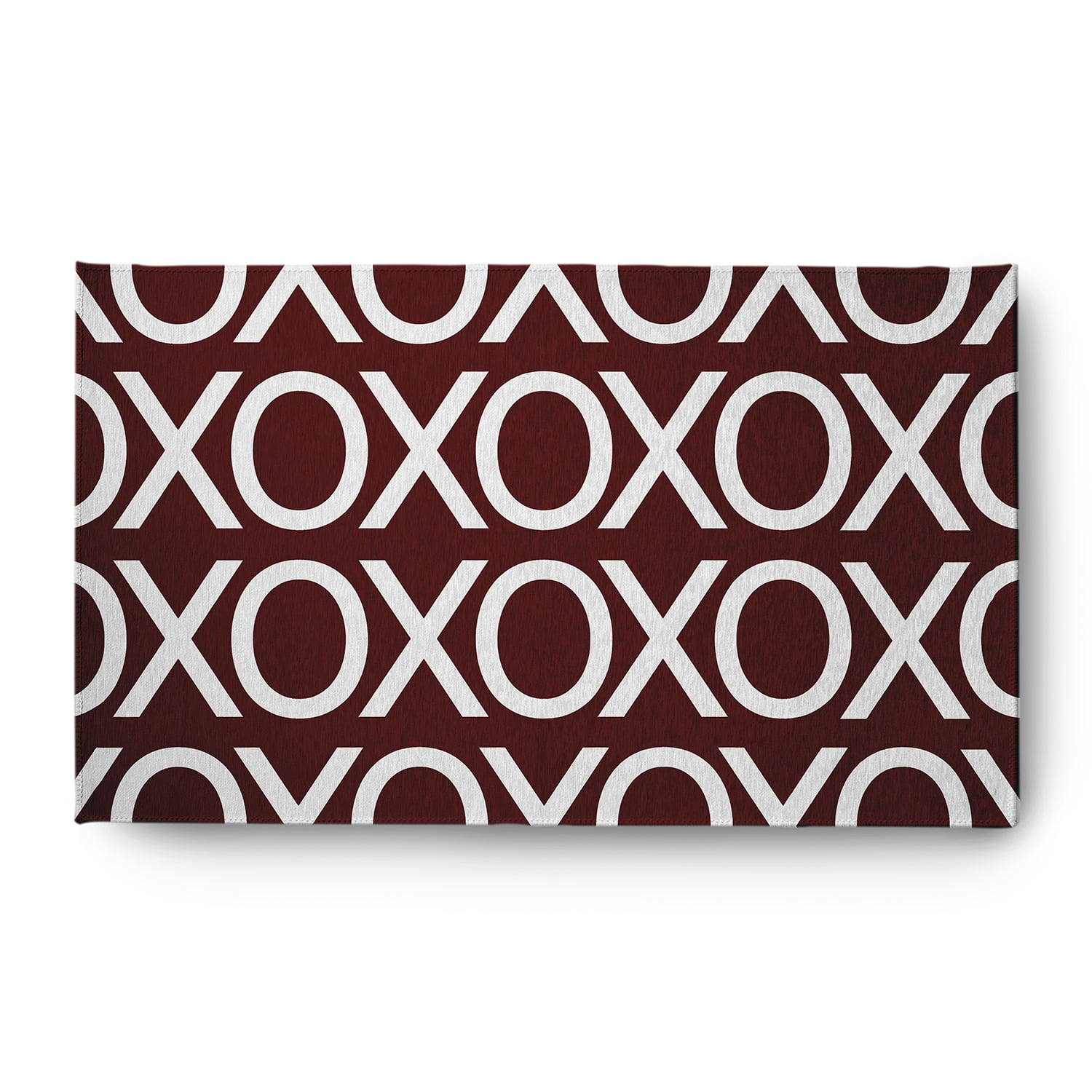 Simply Daisy 3' x 5' Maroon Hugs and Kisses Valentines Chenille Indoor/Outdoor Rug