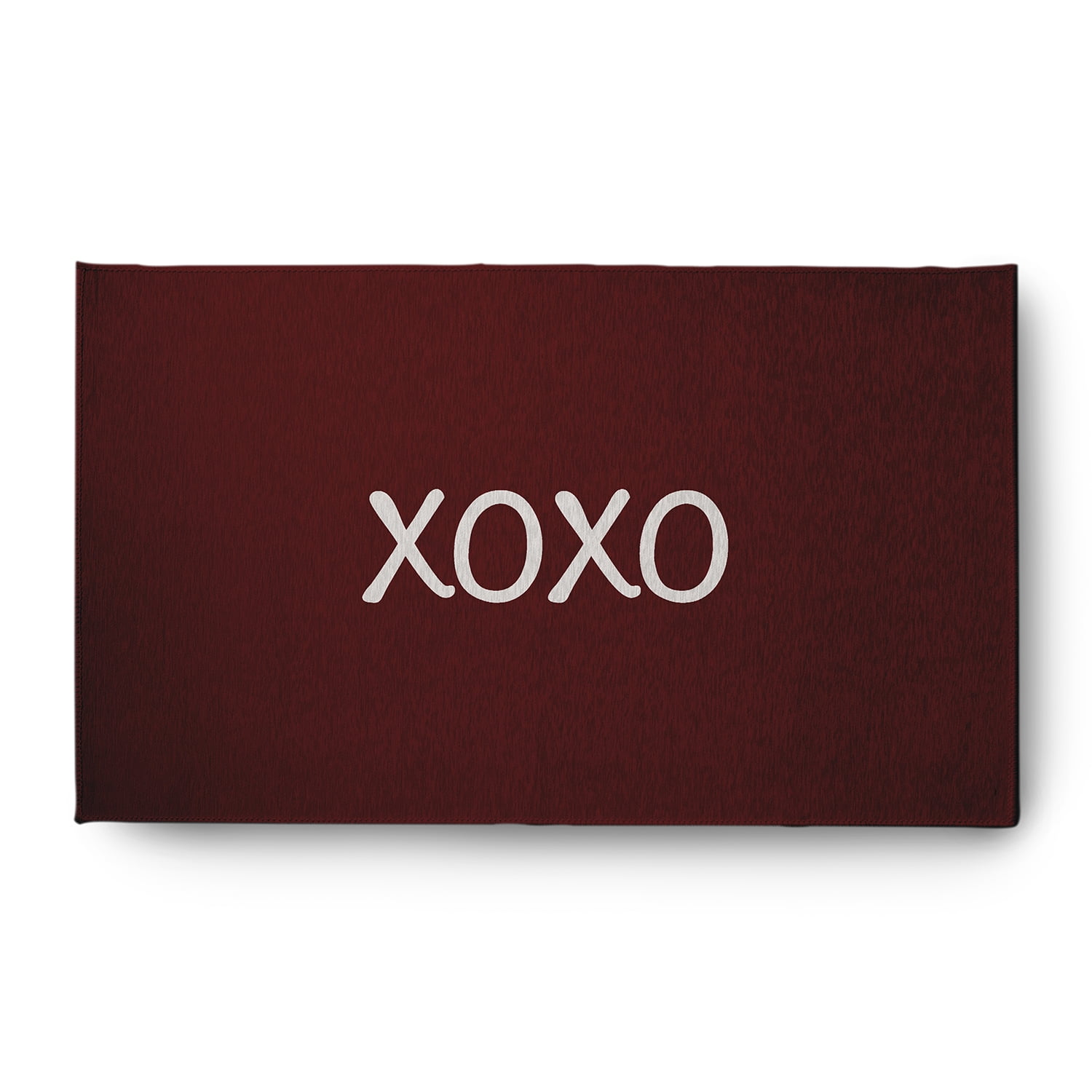 Simply Daisy 3' x 5' Maroon XOXO Valentines Chenille Indoor/Outdoor Rug