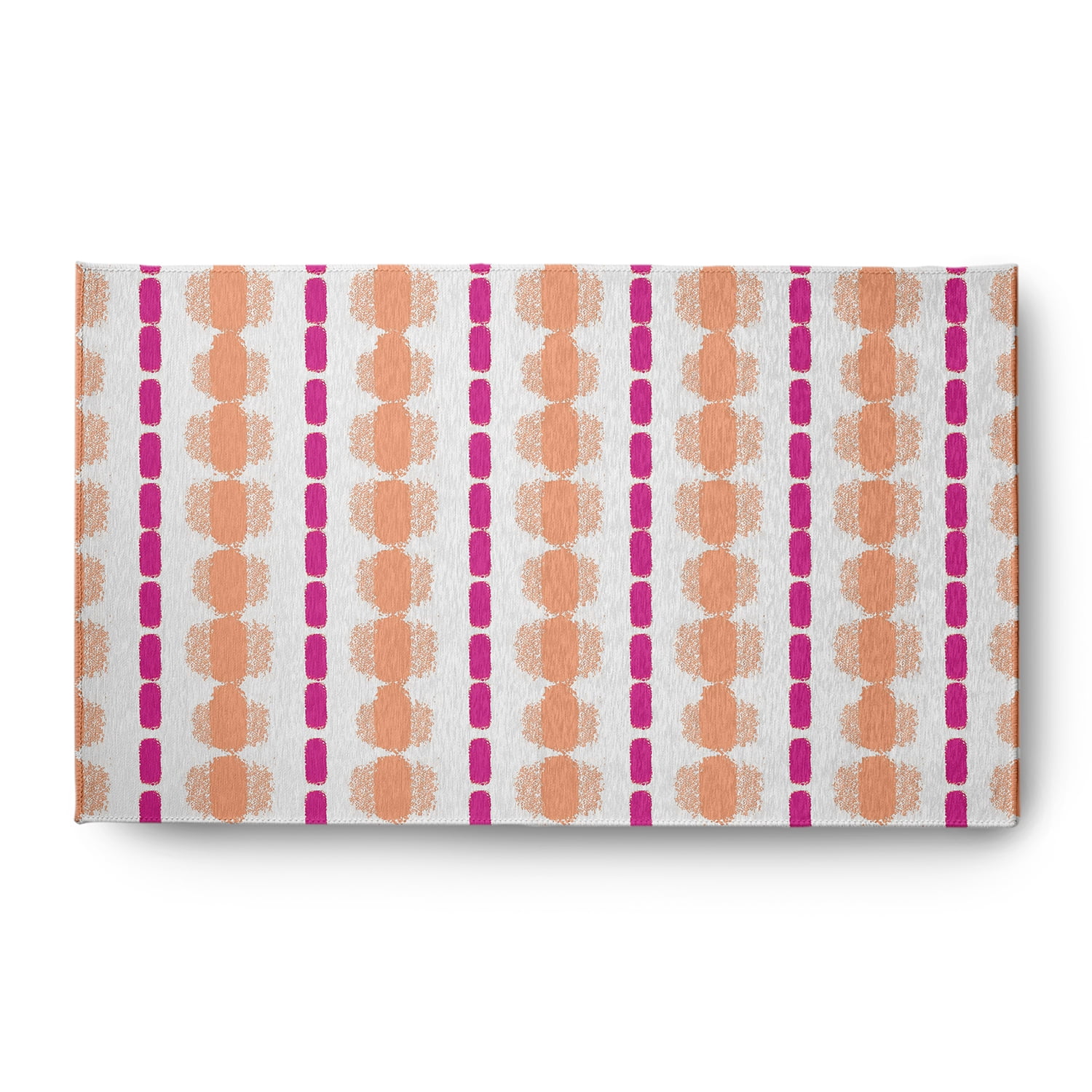 Simply Daisy 3' x 5' Orange-Orchid Watercolor Stripe Spring Chenille Rug