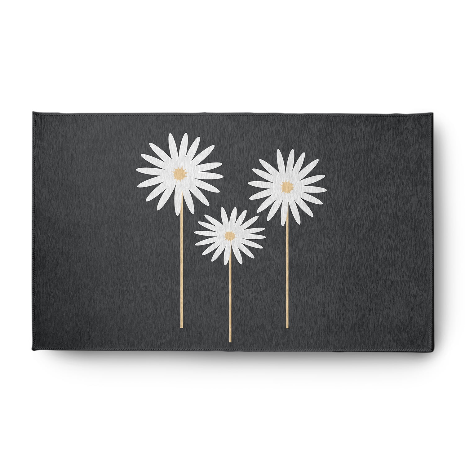 Simply Daisy 3' x 5' Pepper Floral Print Spring Chenille Indoor/Outdoor Rug
