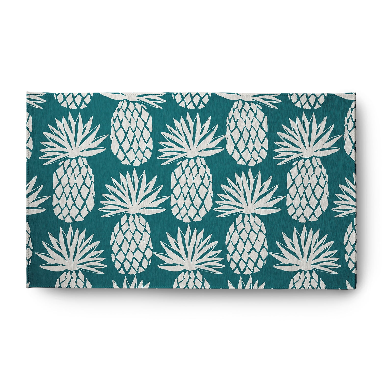 Simply Daisy 3' x 5' Pineapple Pattern Chenille Rug, Ocean Teal