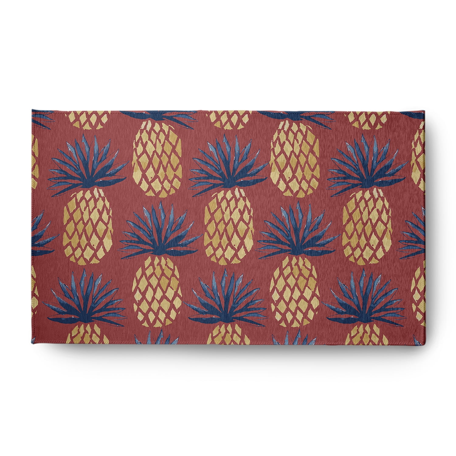 Simply Daisy 3' x 5' Pineapple Stripes Chenille Rug, Ligonberry Red