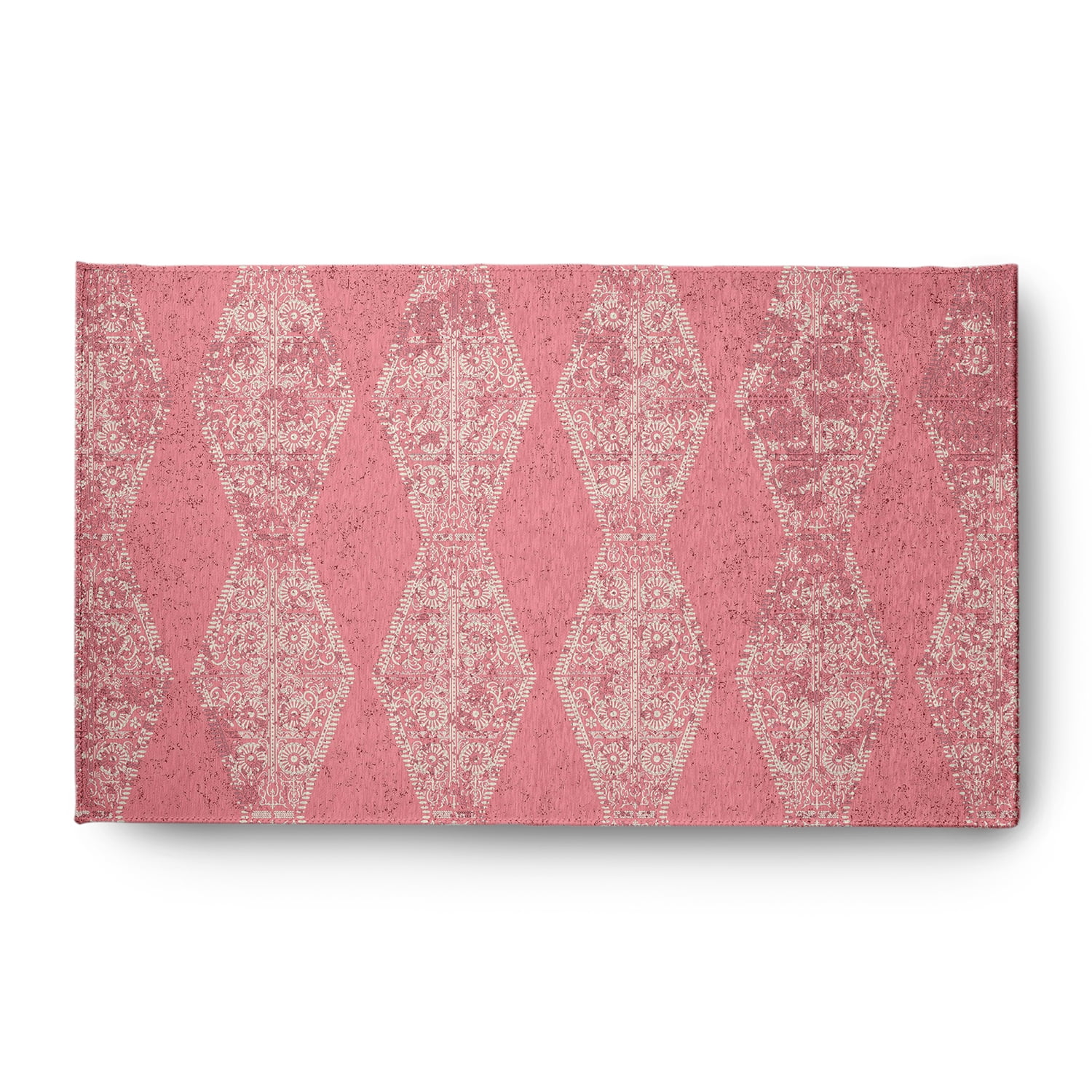 Simply Daisy 3' x 5' Pink Pyramid Stripe Chenille Indoor/Outdoor Rug