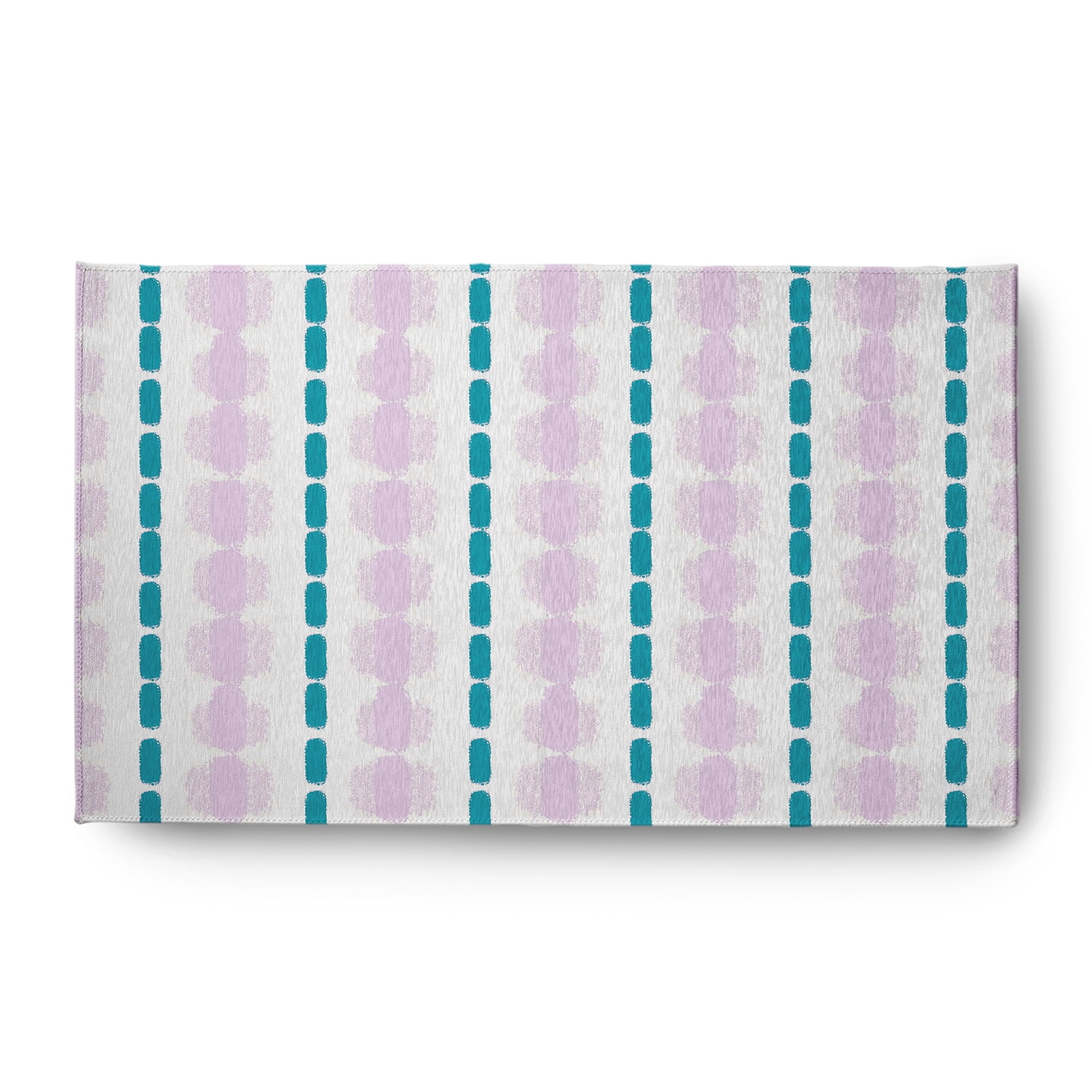 Simply Daisy 3' x 5' Purple-Blue Watercolor Stripe Spring Chenille Indoor/Outdoor Rug
