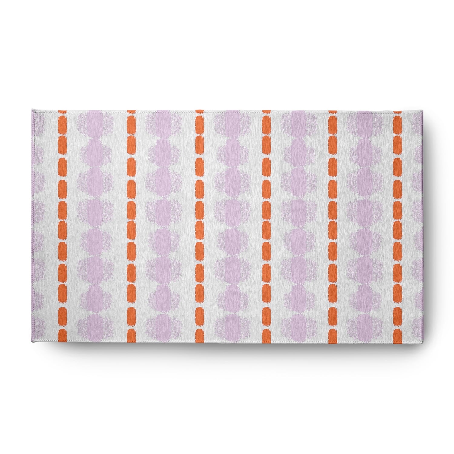 Simply Daisy 3' x 5' Purple-Orange Watercolor Stripe Spring Chenille Indoor/Outdoor Rug