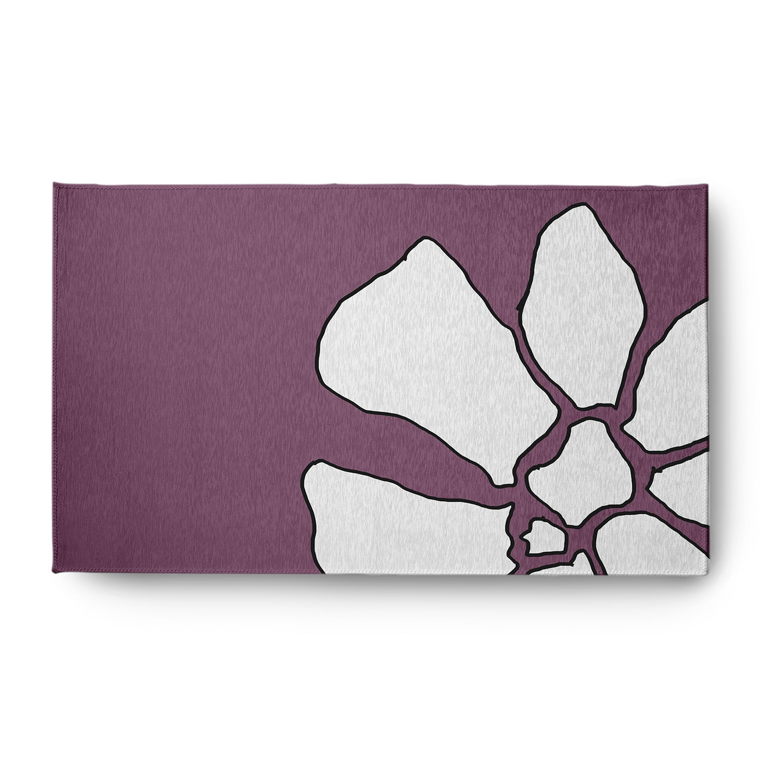 Simply Daisy 3' x 5' Purple Petal Lines Spring Chenille Indoor/Outdoor Rug