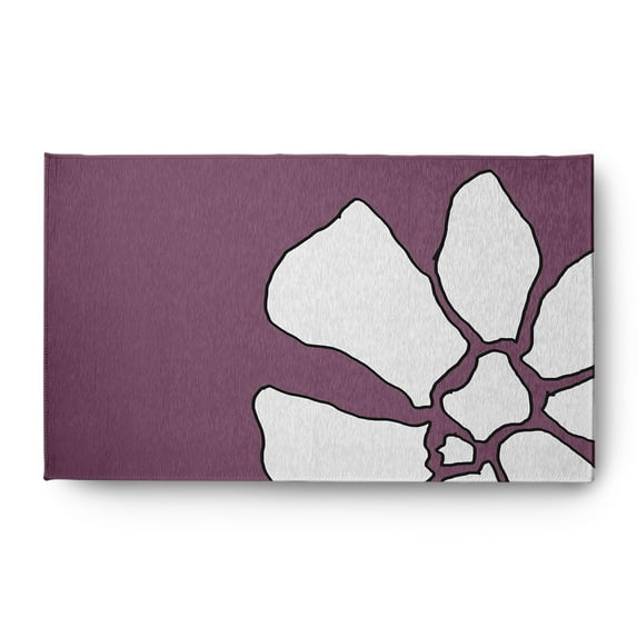 Simply Daisy 3' x 5' Purple Petal Lines Spring Chenille Indoor/Outdoor Rug