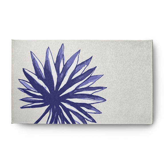 Simply Daisy 3' x 5' Purple Spiky Flower Spring Chenille Indoor/Outdoor Rug