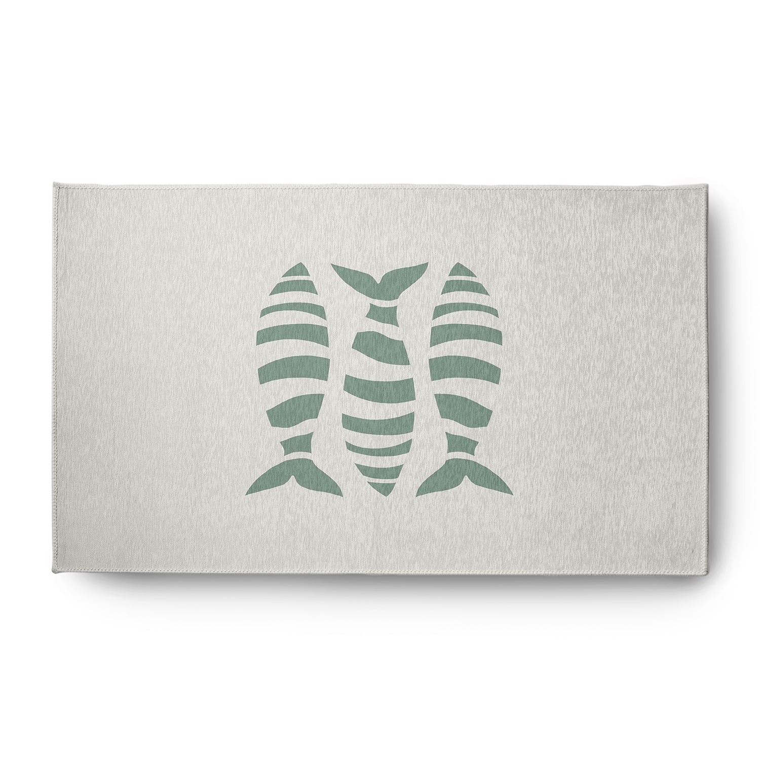 Simply Daisy 3' x 5' Puzzle Fish Nautical Chenille Rug, Sage