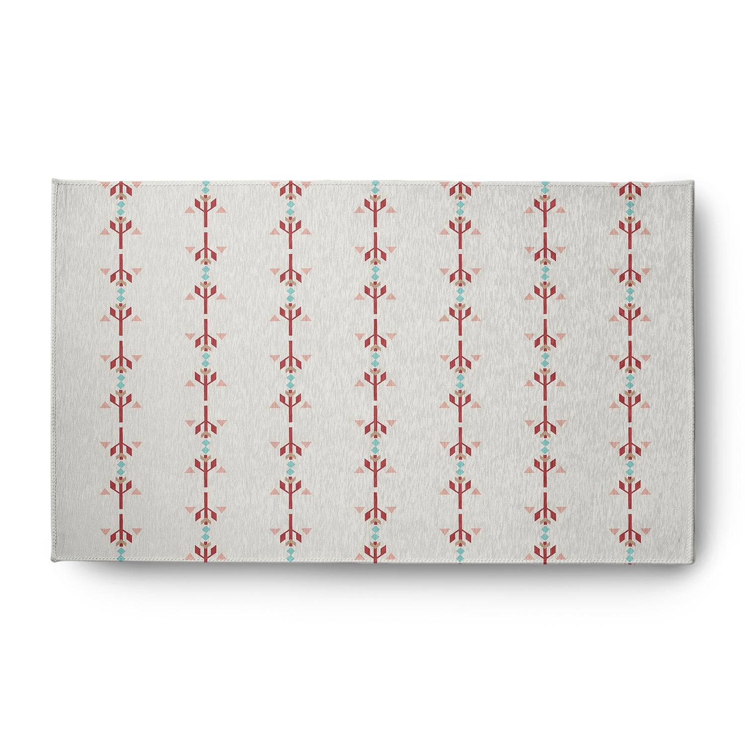 Simply Daisy 3' x 5' Red Jodhpur Stripe Spring Chenille Indoor/Outdoor Rug