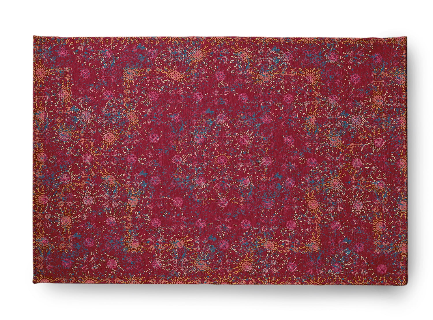 Simply Daisy 3' x 5' Red Layered Sun Tile Indoor/outdoor Rug