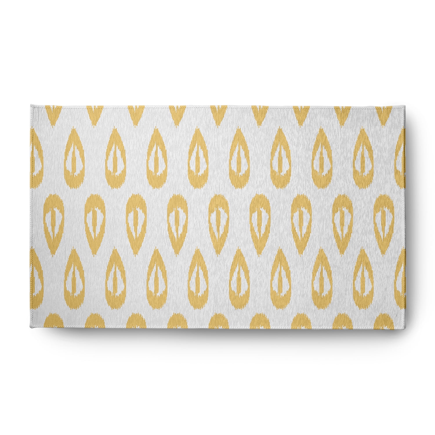 Simply Daisy 3' x 5' Sunshine Yellow Ikat Tears Chenille Indoor/Outdoor Rug