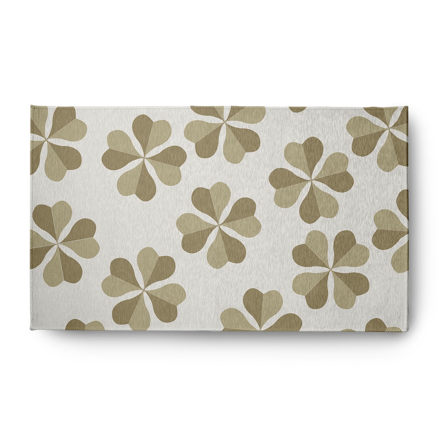 Simply Daisy 3' x 5' Sustainable Green Lucky Patch St. Patrick's Day Chenille Indoor/Outdoor Rug
