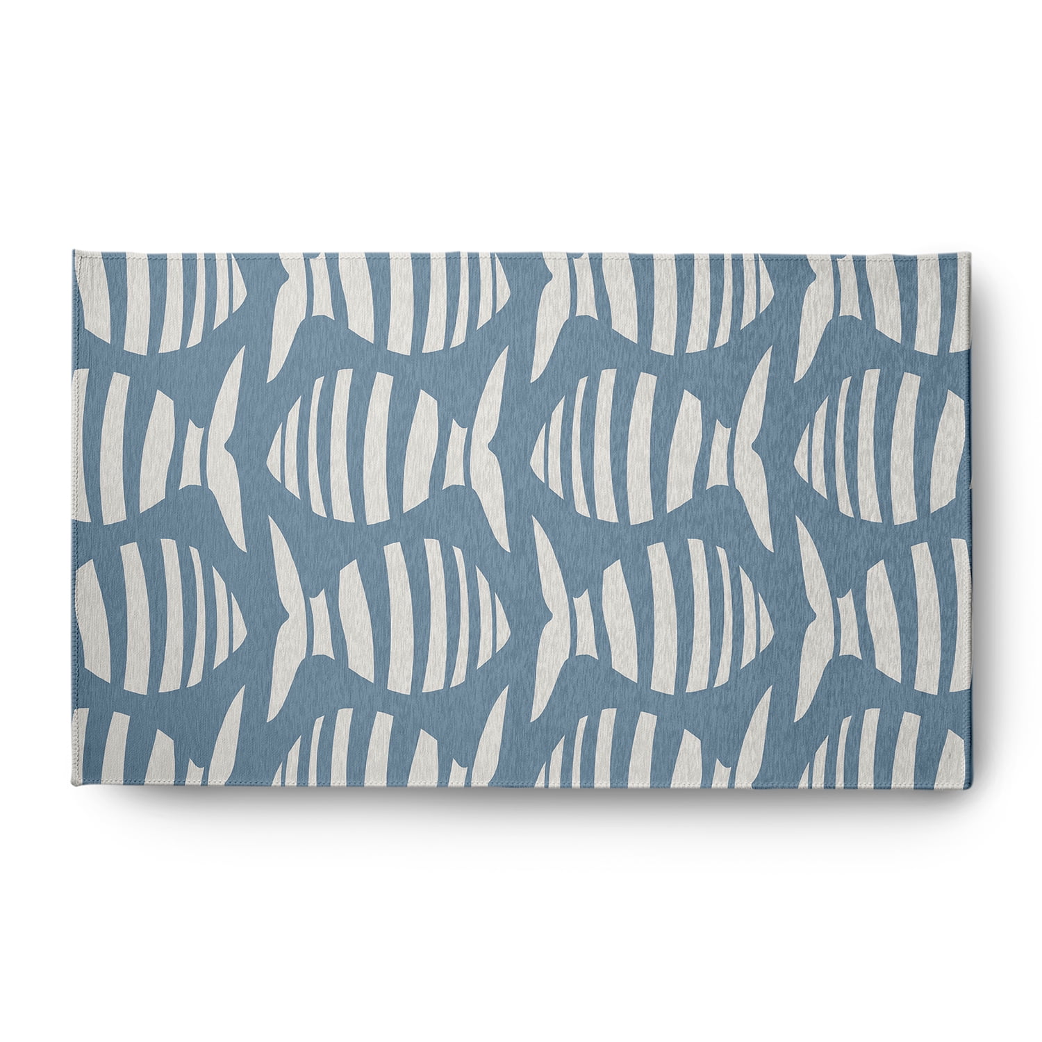 Simply Daisy 3' x 5' Swimming School Nautical Chenille Rug, Dusty Smoke