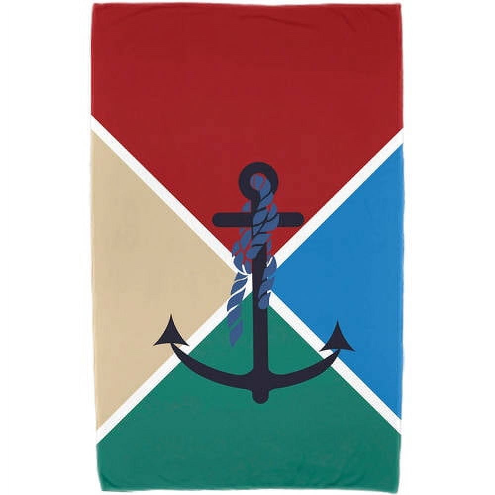 Simply Daisy 30" x 60" Anchor Flag Geometric Print Beach Towel