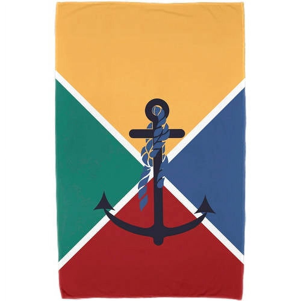 Simply Daisy 30" x 60" Anchor Flag Geometric Print Beach Towel