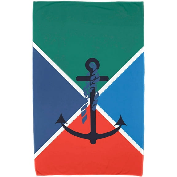 Simply Daisy 30" x 60" Anchor Flag Geometric Print Beach Towel