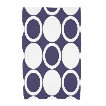 Simply Daisy, 30 x 60 Inch, ModCircles, Geometric Print Beach Towel, Navy Blue