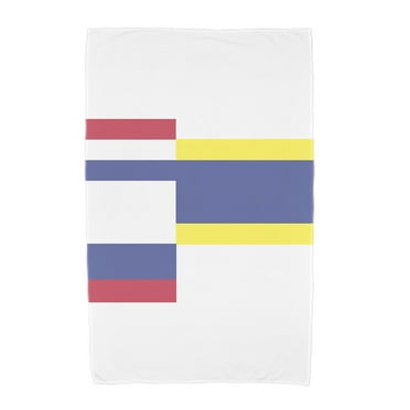Simply Daisy, 30 x 60 Inch, Multi Abstract, Geometric Print Beach Towel, Royal Blue
