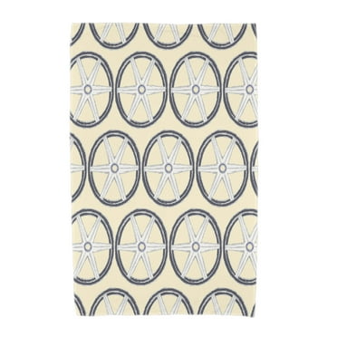 Simply Daisy, 30 x 60 Inch, Nautical Geo Lines, Geometric Print Beach Towel, Yellow