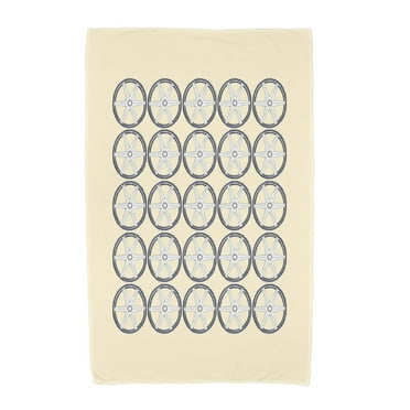 Simply Daisy, 30 x 60 Inch, Nautical Geo Square, Geometric Print Beach Towel, Yellow