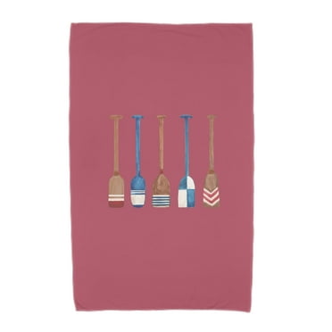Simply Daisy, 30 x 60 Inch, Oar Multi Painted, Geometric Print Beach Towel, Red